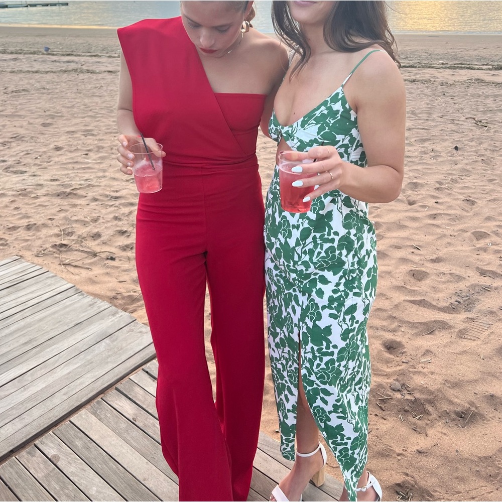 Pretty little thing red jumpsuit